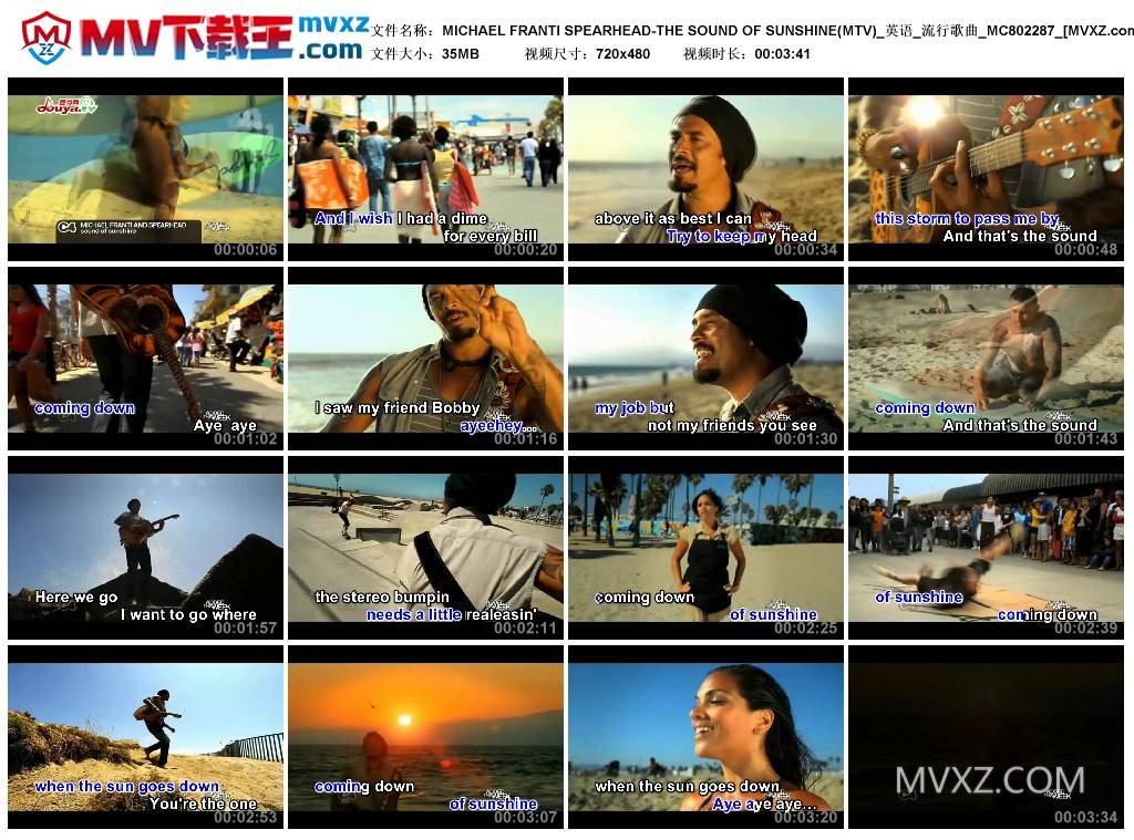 MICHAEL FRANTI SPEARHEAD-THE SOUND OF SUNSHINE(MTV)_英语_流行歌曲_MC802287